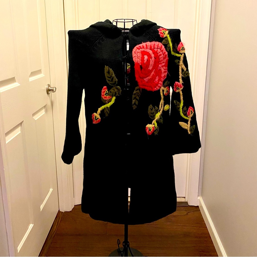 Cardigan with Floral Embroidery